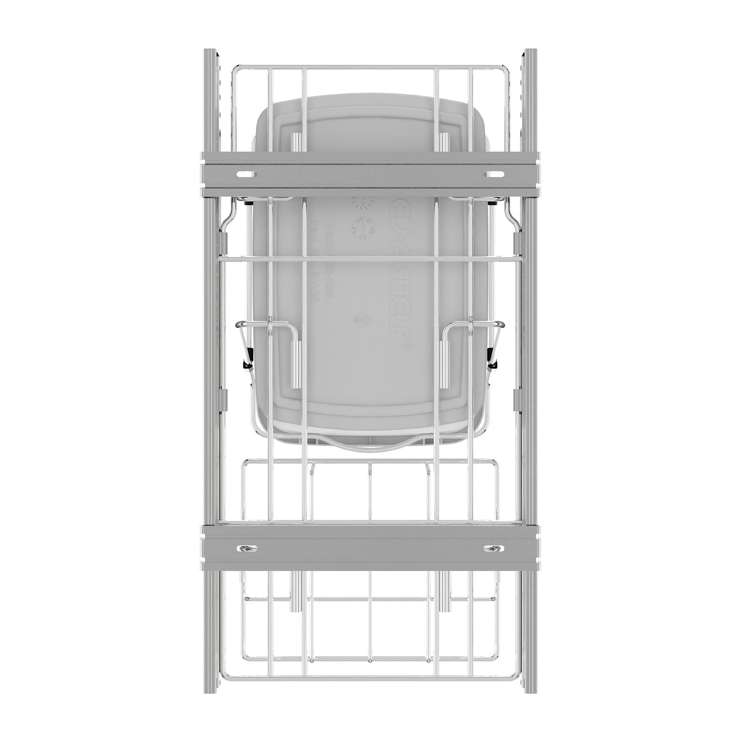 Rev-A-Shelf Pullout Trash Can 35 qt. for Kitchen Cabinets, White, RV-12KD-11C S
