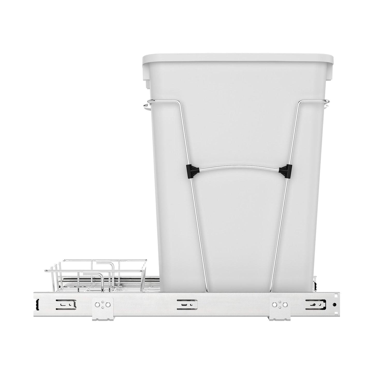 Rev-A-Shelf Pullout Trash Can 35 qt. for Kitchen Cabinets, White, RV-12KD-11C S