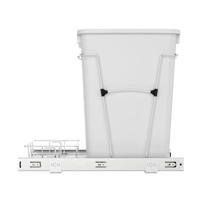 Rev-A-Shelf Pullout Trash Can 35 qt. for Kitchen Cabinets, White, RV-12KD-11C S