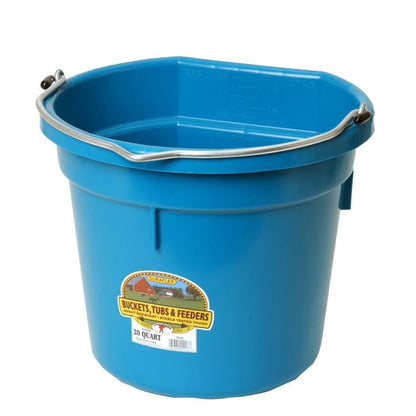 Little Giant All Purpose Heavy Duty Flat Back 20 Quart Plastic Bucket, Teal