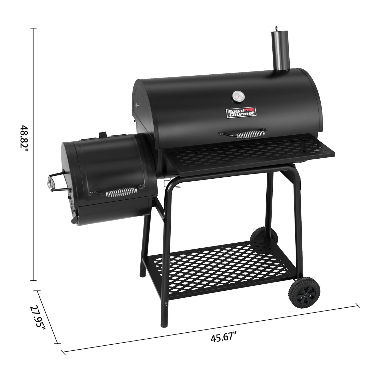 Royal Gourmet CC1830FC 30" Charcoal Grill with Offset Smoker, With Cover