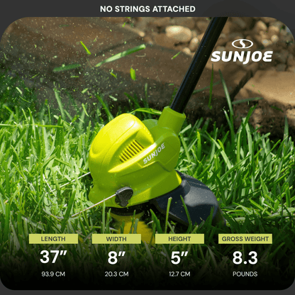 Sun Joe 10” Stringless Lawn Trimmer, Battery Charger, SharperBlade, Green, 24V-SB10-LTE