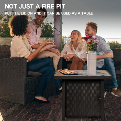 BALI OUTDOORS Propane Gas Fire Pit Table with Lid for Outside Backyard, Patio 50000 BTU 30 inch