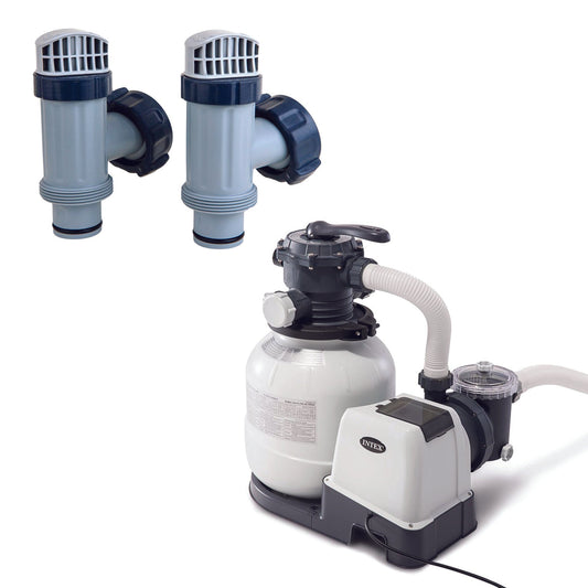 Sand Filter Pump w/ Timer Bundled w/ Plunger Valves Gaskets & Nuts (2 Pack)