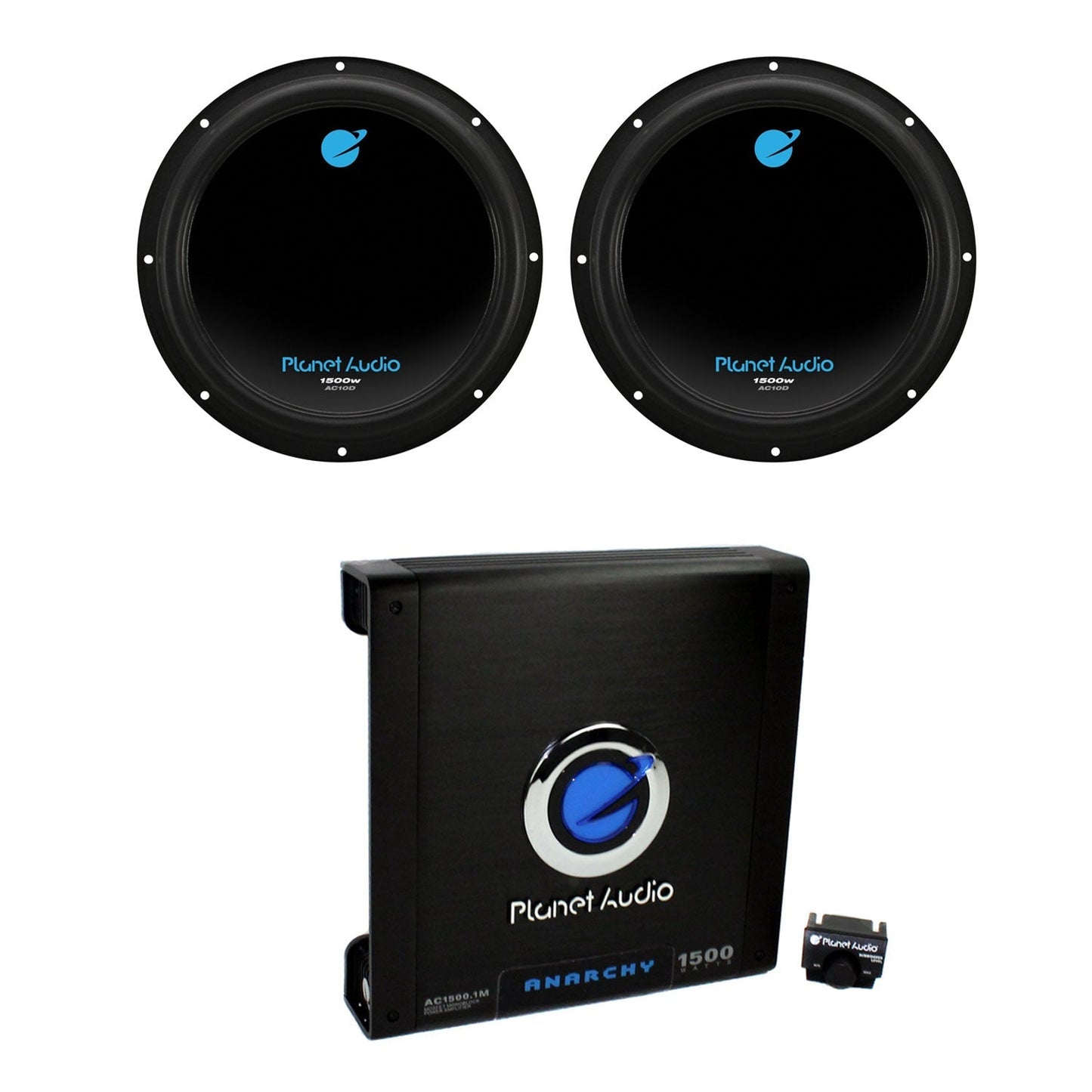 Planet Audio 10 Inch Subwoofer (2 Pack) & AC15001M Car Audio Amplifier w/ Remote - Find Fresh Goods