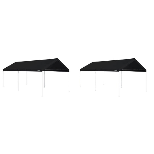 Caravan Canopy Domain 10 x 20 Foot Instant Canopy Tent Set, Black (2 Pack)