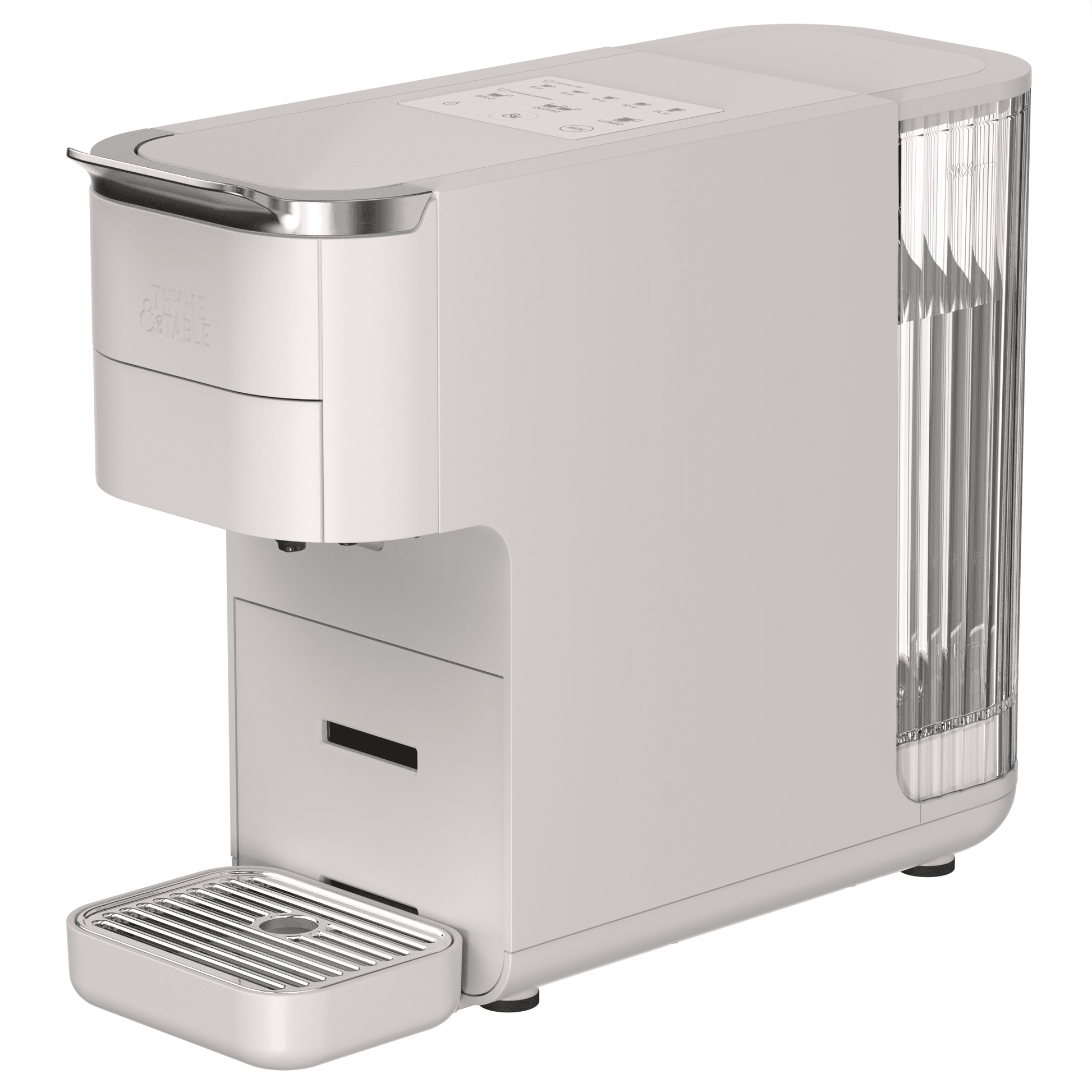 Thyme & Table Multi Capsule Coffee Machine, Universal Capsule Compatible with Espresso and Coffee, One-Touch Controls, Sand White