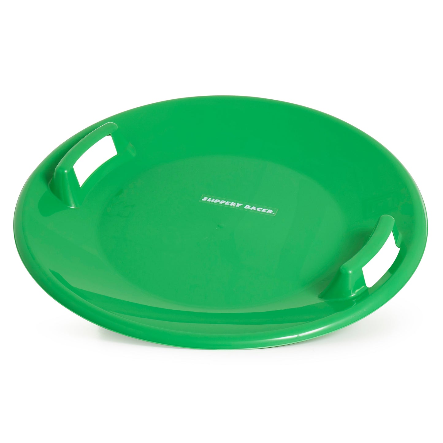 Slippery Racer Downhill Pro Adults and Kids Plastic Saucer Disc Snow Sled, Green