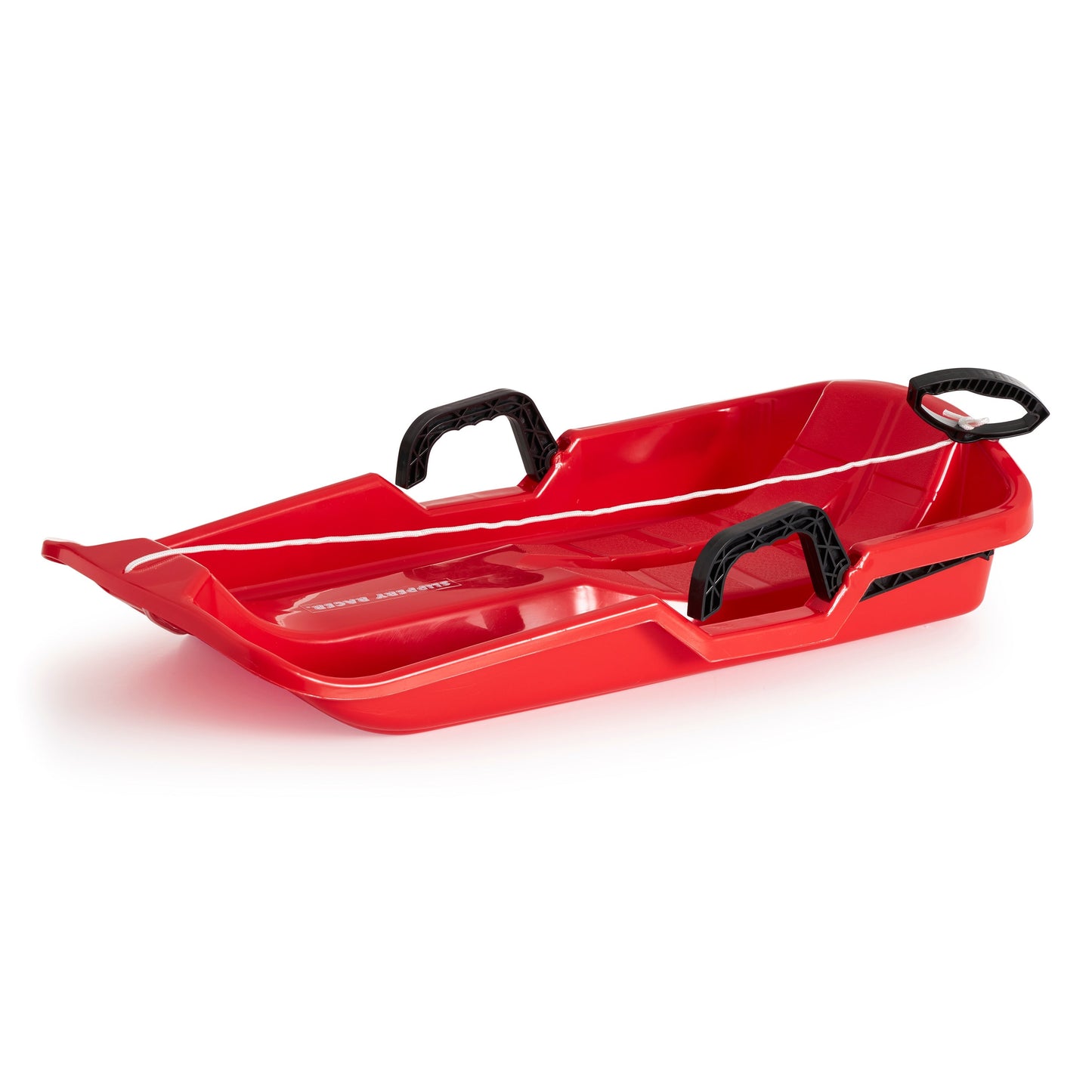 Slippery Racer Downhill Thunder Kids Toddler Plastic Toboggan Snow Sled, Red