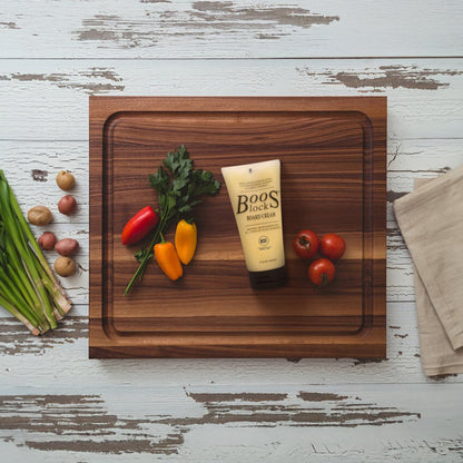 John Boos Walnut Wood Juice Groove Cutting Board w/Boos Block Care Cream, 3 Pack