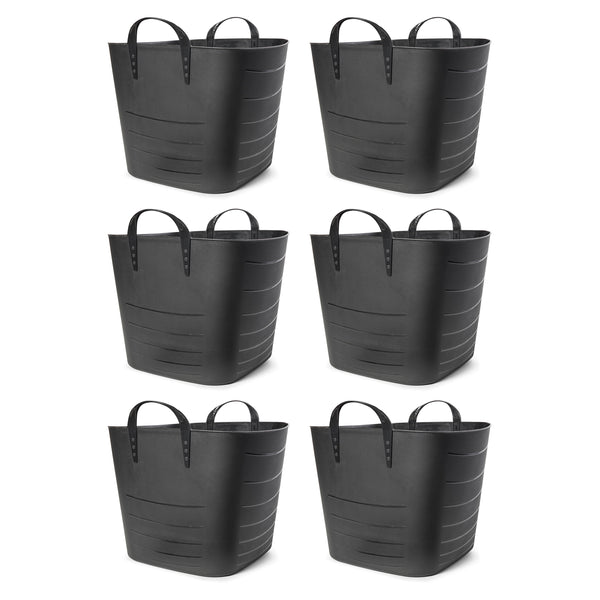 Life Story Tub Basket 25 Liter Plastic Storage Tote Bin with Handles (6 Pack)