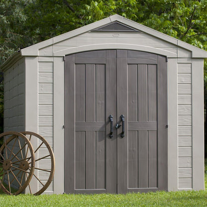 Keter 211203 Factor 8 x 11 All Weather Resistant Outdoor Storage Shed, Taupe