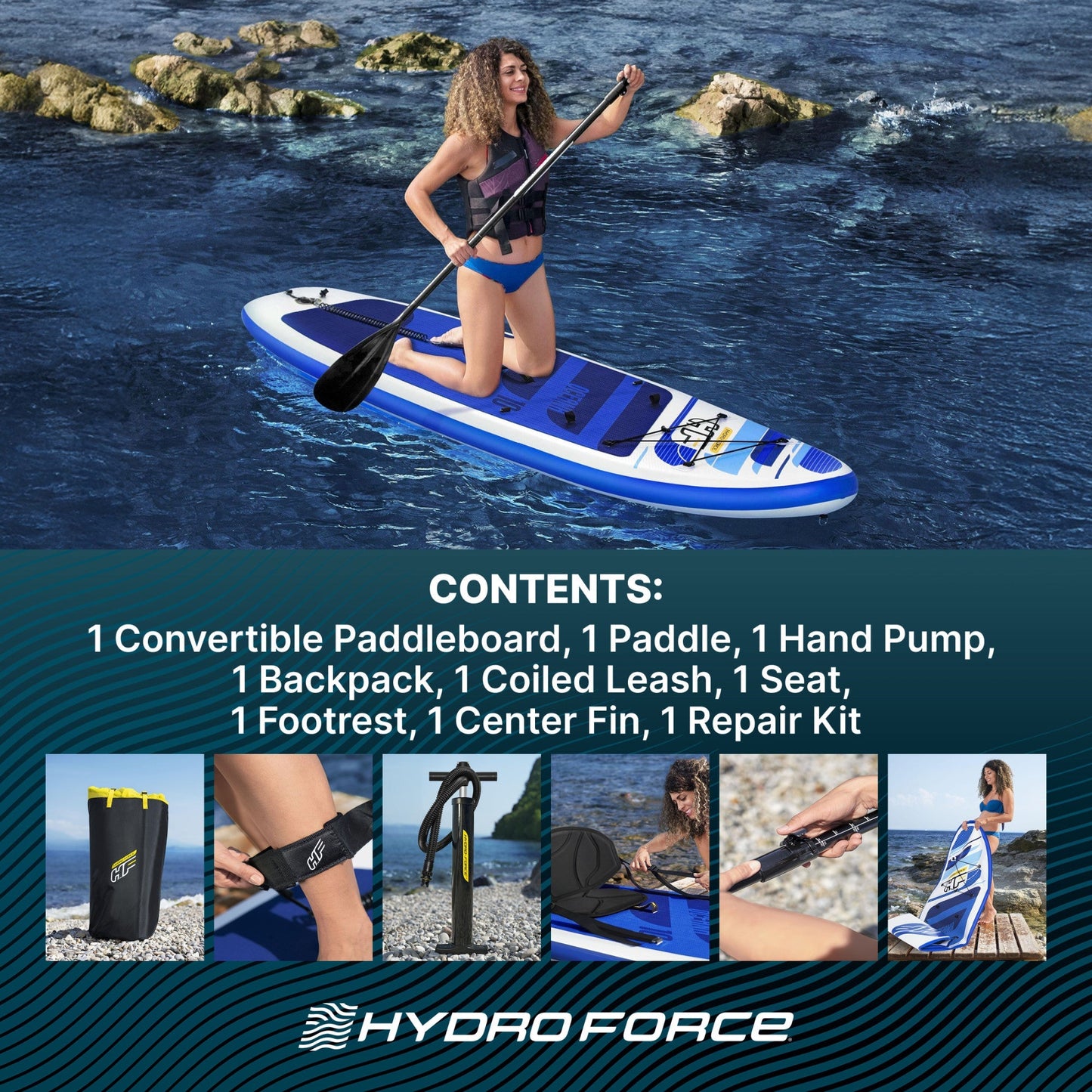 Bestway Hydro-Force Oceana Inflatable Stand-Up Paddle Board and Kayak Water Set