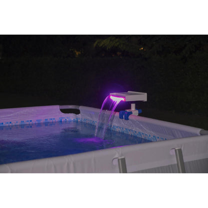 Bestway Above Ground Swimming Pool 7 Colored LED Relaxing Waterfall Cascade