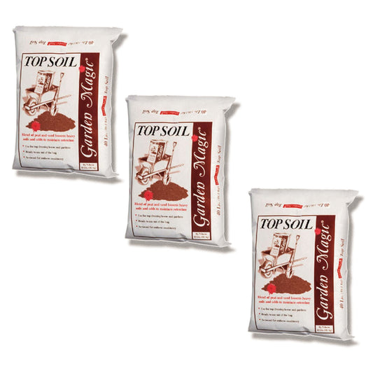 Michigan Peat Garden Magic Planting Potting Top Soil Blend, 40 lbs Bag (3 Pack)