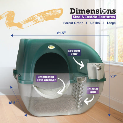 Omega Paw VM-RA15-1-PR Premium Roll 'N Clean Self Cleaning Litter Box, Green