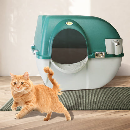 Omega Paw VM-RA15-1-PR Premium Roll 'N Clean Self Cleaning Litter Box, Green