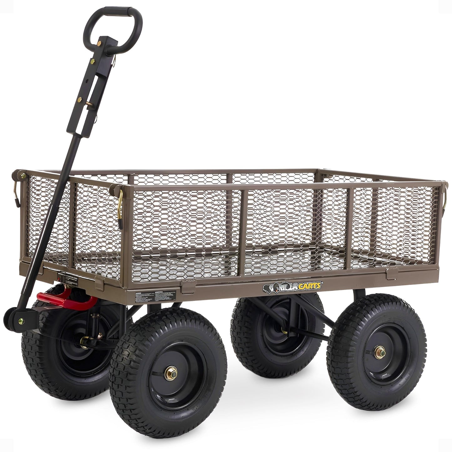 Gorilla Carts Steel Dump Cart Garden Beach Wagon, 1,200 Pound Capacity, Gray