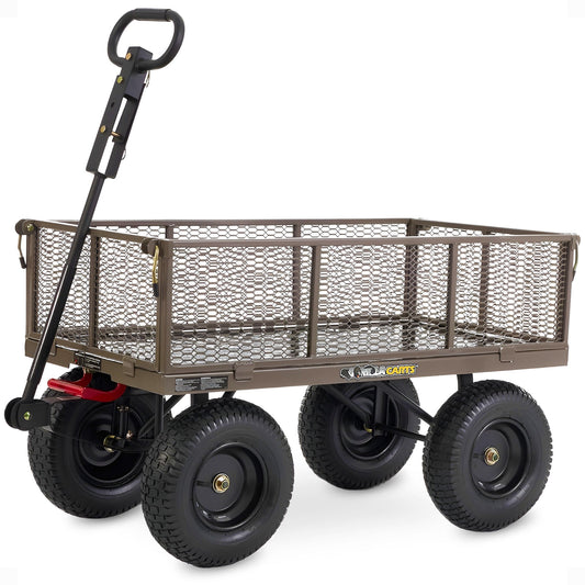 Gorilla Carts Steel Dump Cart Garden Beach Wagon, 1,200 Pound Capacity, Gray