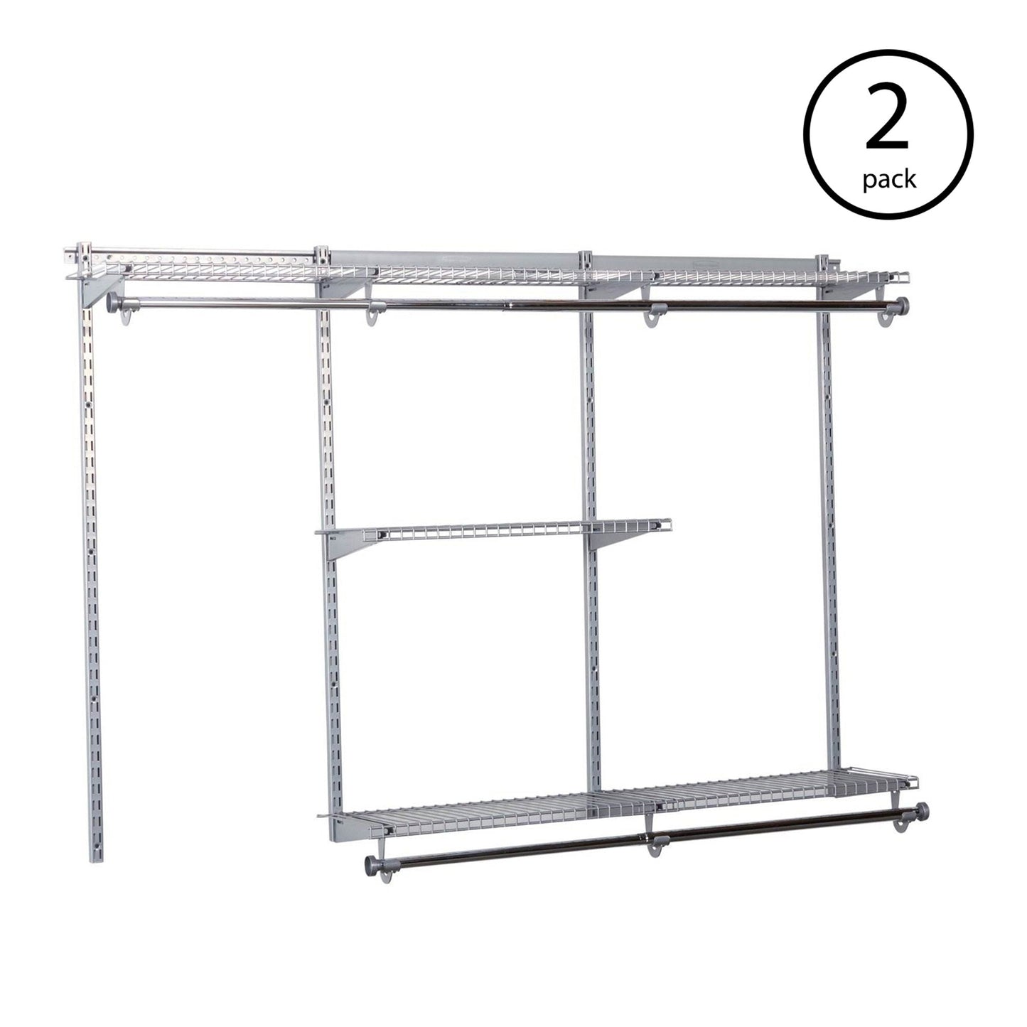 Rubbermaid Configurations 3-6 Feet Custom DIY Closet Organizer Kit (2 Pack)