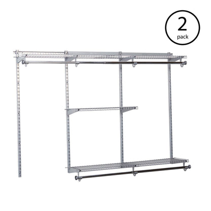 Rubbermaid Configurations 3-6 Feet Custom DIY Closet Organizer Kit (2 Pack)