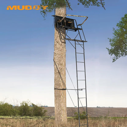 Muddy The Skybox Deluxe 20' Hunting Ladderstand, Climbing Tree Stand w/Blind Kit