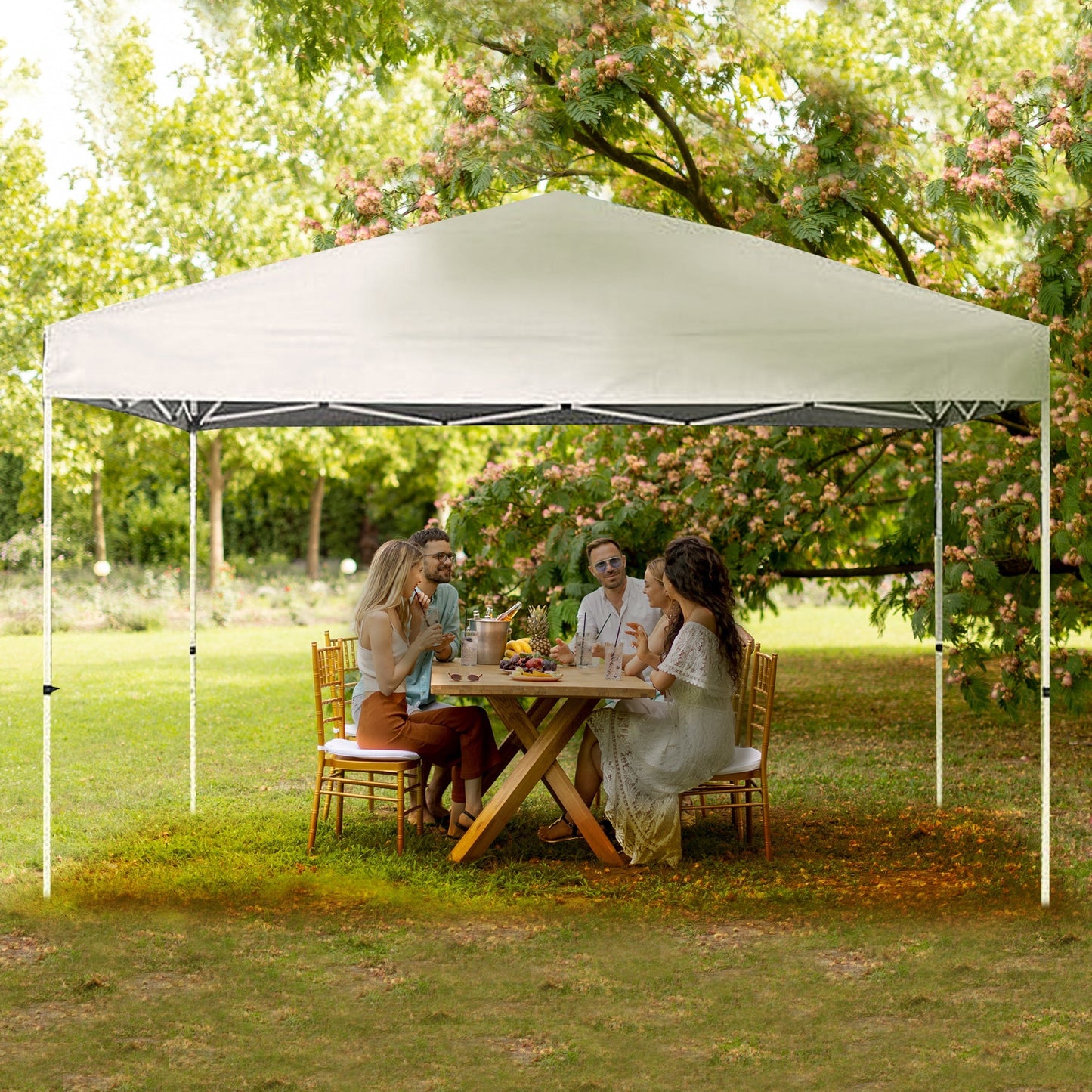 Caravan Canopy V Series 12 by 12 Foot Outdoor Shade Instant Canopy Kit, White