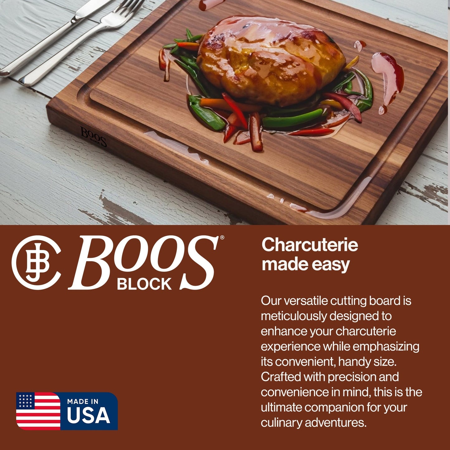 John Boos Walnut Wood Juice Groove Cutting Board w/Boos Block Care Cream, 3 Pack