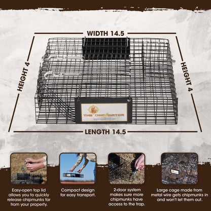 Rugged Ranch CHPTO Chipmunkinator Live Chipmunk Multi Catch 2 Door Cage Trap