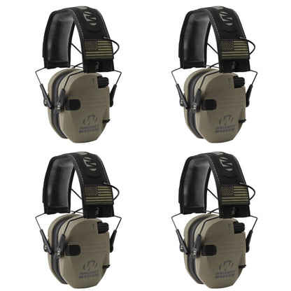 Walker's Razor Slim Shooter Electronic Hearing Protection Earmuff, (4 Pack)