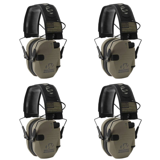 Walker's Razor Slim Shooter Electronic Hearing Protection Earmuff, (4 Pack)