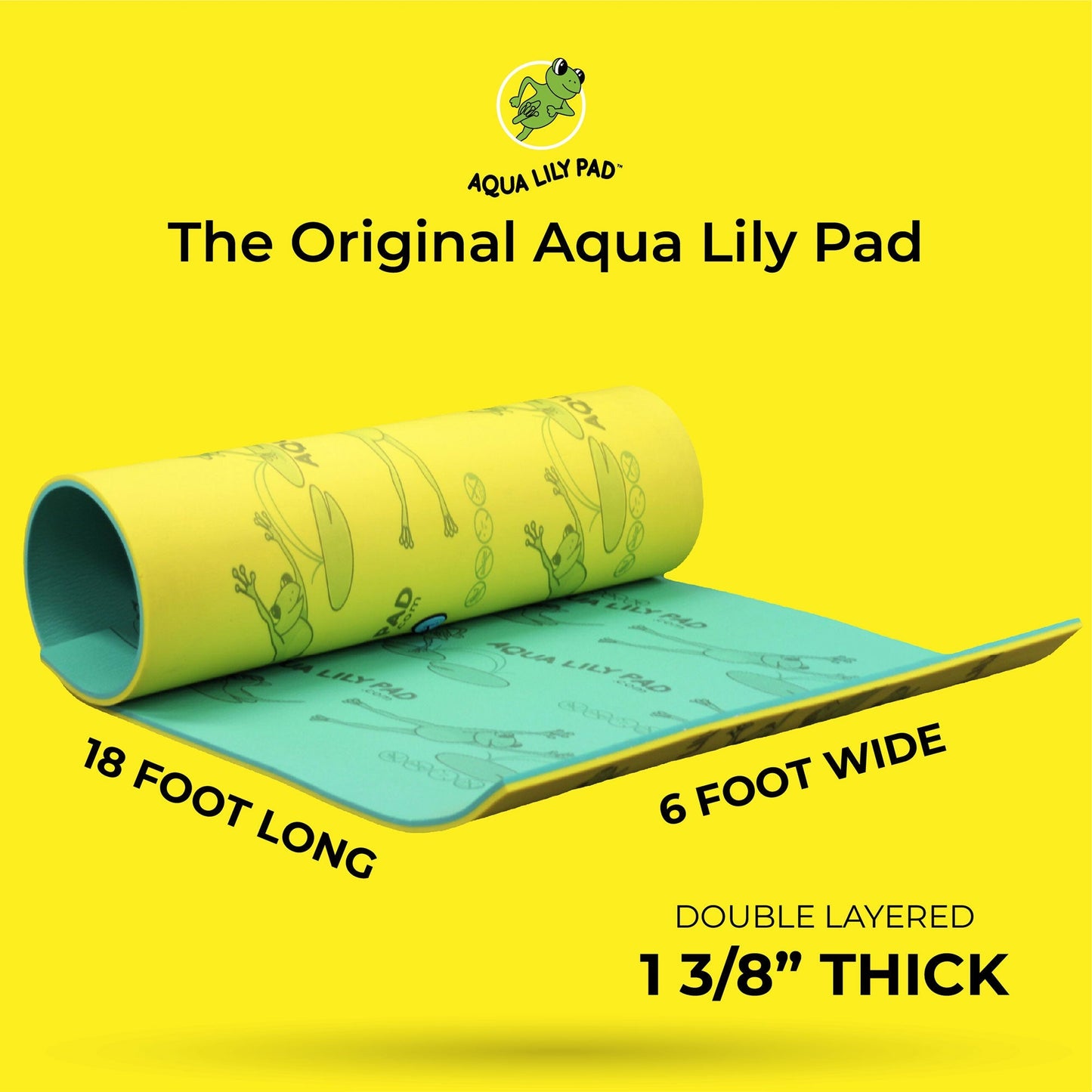 Aqua Lily Pad 18 Ft Long Water Mat Playground Floating Foam Pad for Lake & Pool