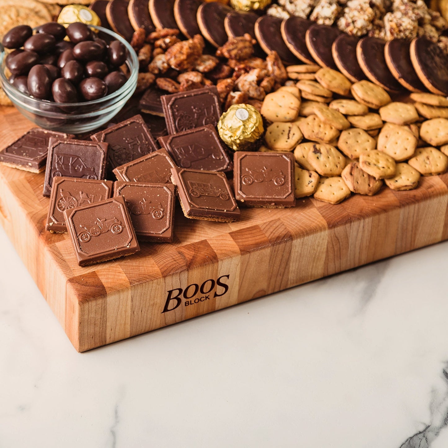 John Boos Large Maple Wood End Grain Cutting Board for Kitchen 20" x 15" x 2.25"