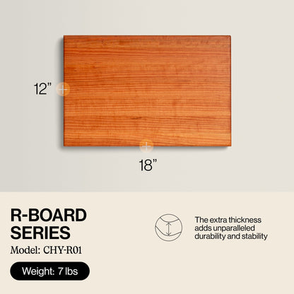John Boos Cherry Wood Edge Grain Reversible Cutting Board, 18 x 12 x 1.5 Inches