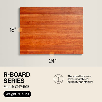 John Boos Cherry Wood Edge Grain Reversible Cutting Board, 24 x 18 x 1.5 Inches