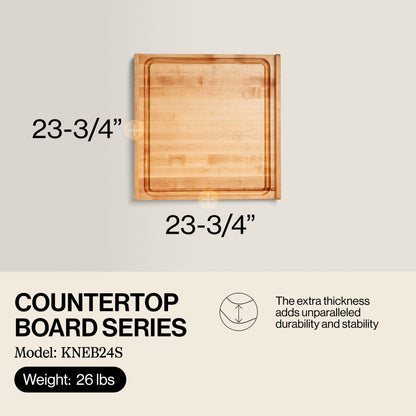 John Boos Countertop Reversible Wood Cutting Board with Juice Groove, Maple