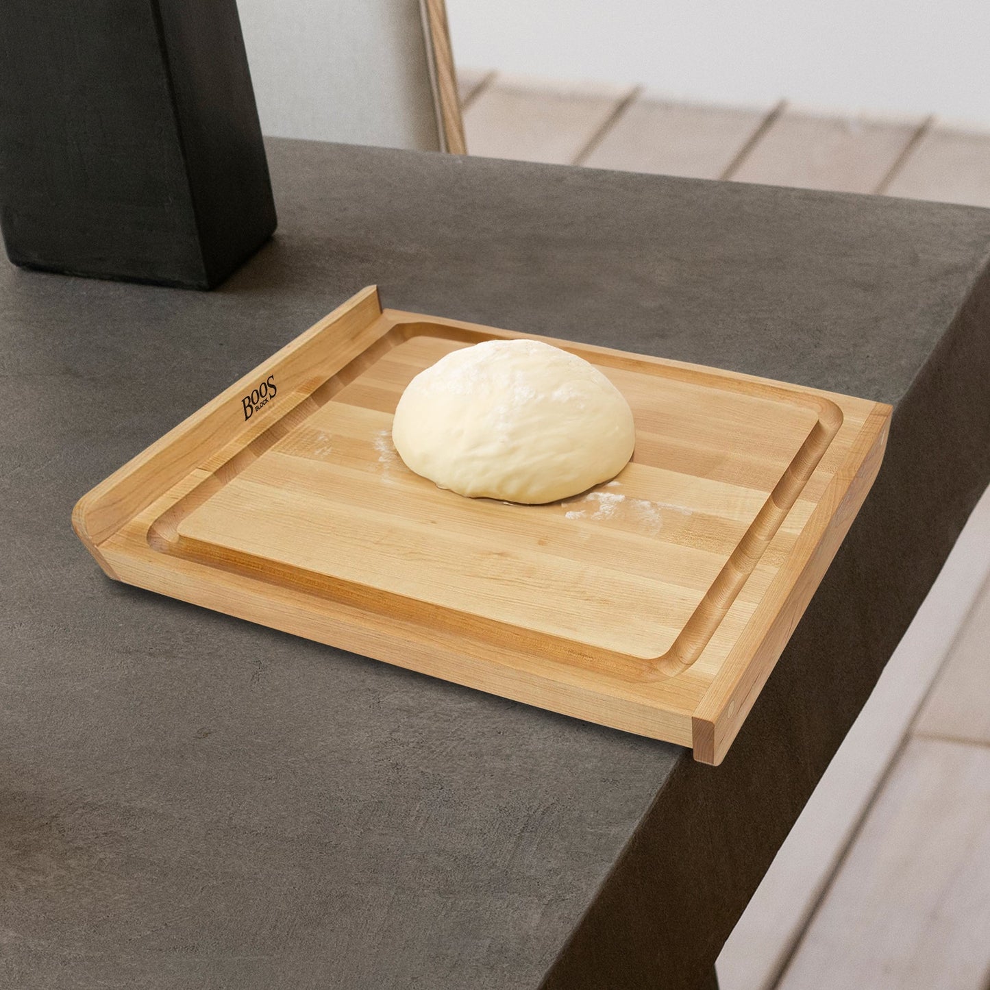 John Boos Countertop Reversible Wood Cutting Board with Juice Groove, Maple