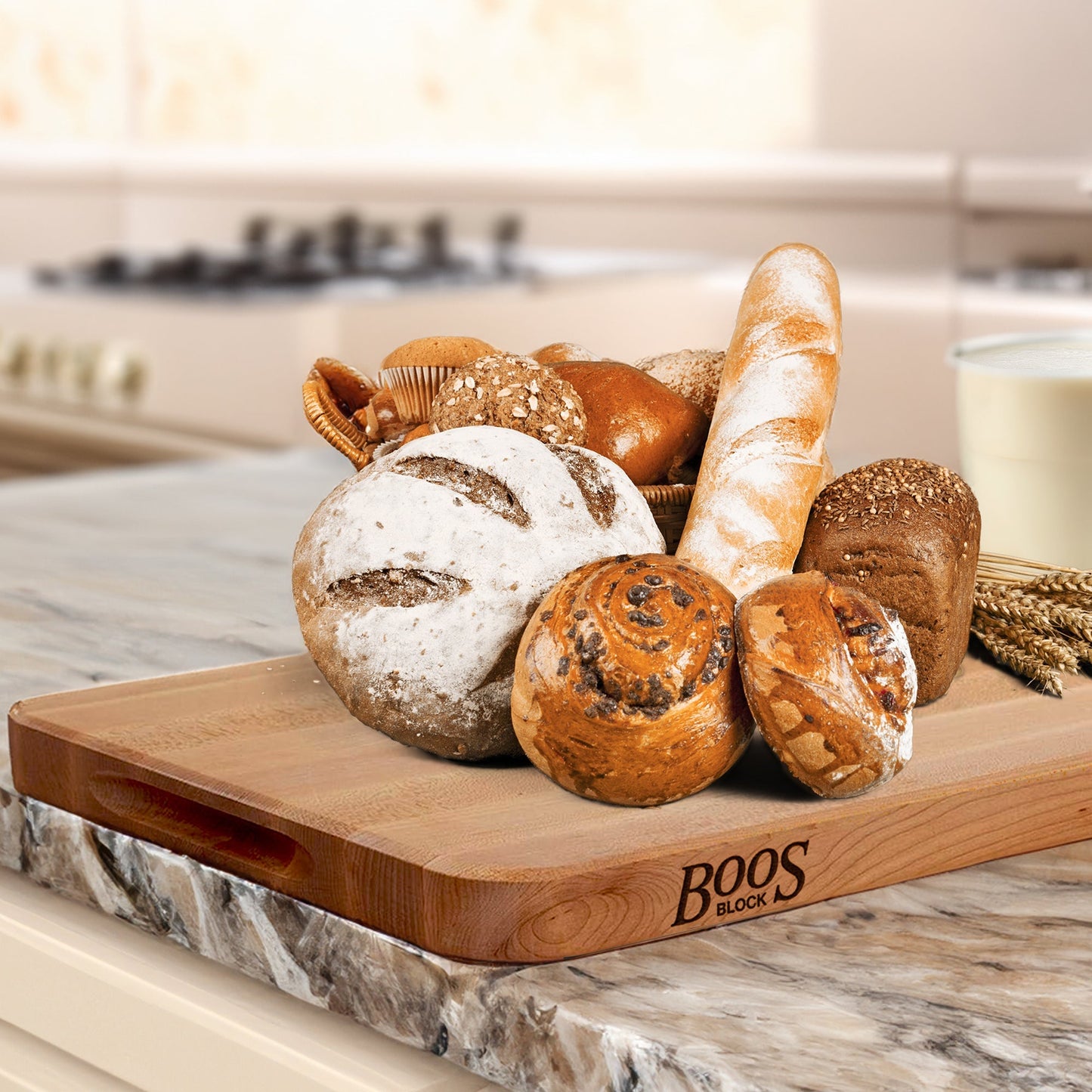 John Boos Maple Wood Edge Grain Reversible Cutting Board, 18 x 12 x 1.25 Inches