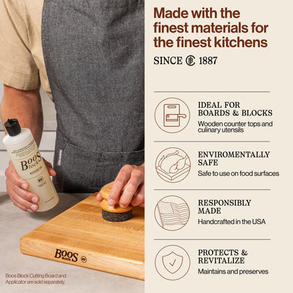 John Boos 16 Oz All Natural Moisture Care for Wood Kitchen Cutting Board, 3 Pack