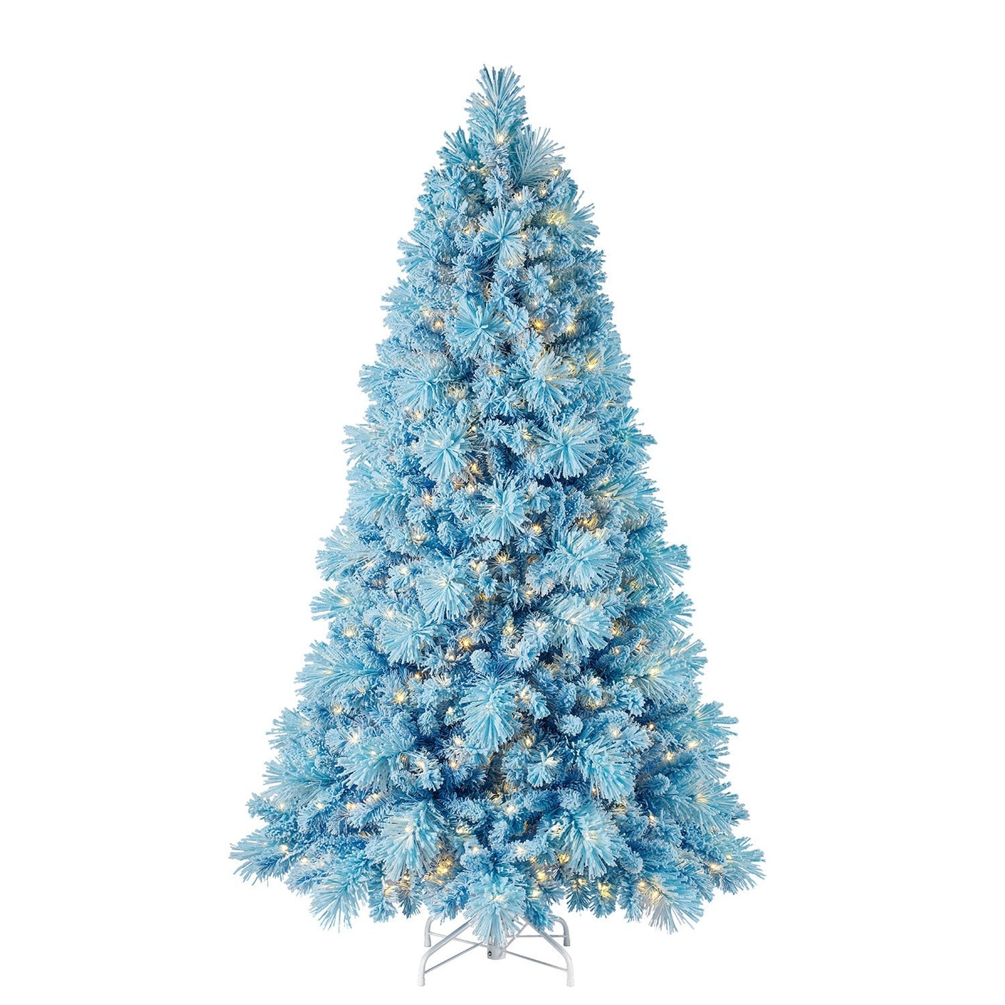 Home Heritage Snowdrift 6.5 Ft Pre-Lit Artificial Christmas Holiday Tree, Blue