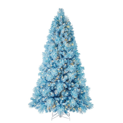 Home Heritage Snowdrift 6.5 Ft Pre-Lit Artificial Christmas Holiday Tree, Blue