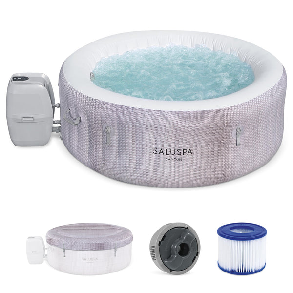 Bestway SaluSpa Cancun AirJet Inflatable Hot Tub with 120 Soothing Jets, Gray