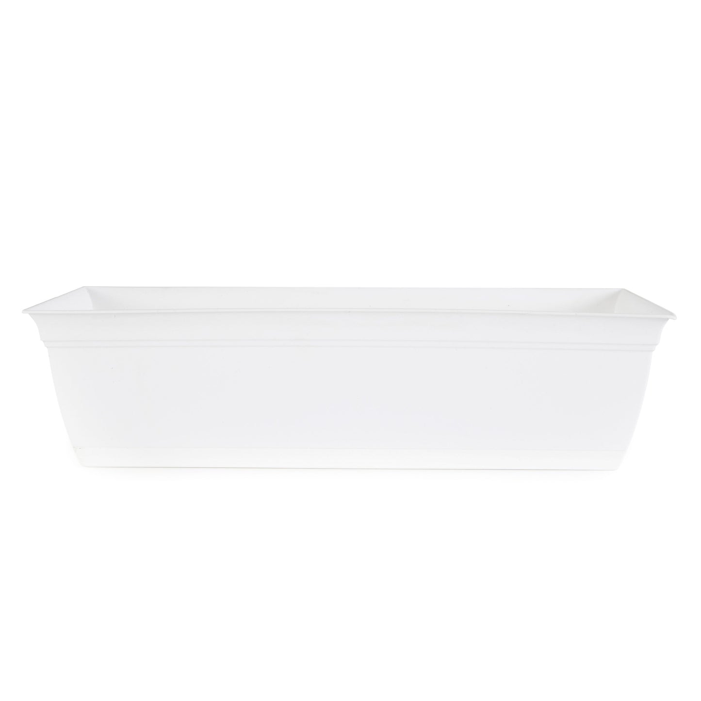 The HC Companies 24 Inch Eclipse Window Flower Box with Removable Saucer, White