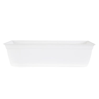 The HC Companies 24 Inch Eclipse Window Flower Box with Removable Saucer, White