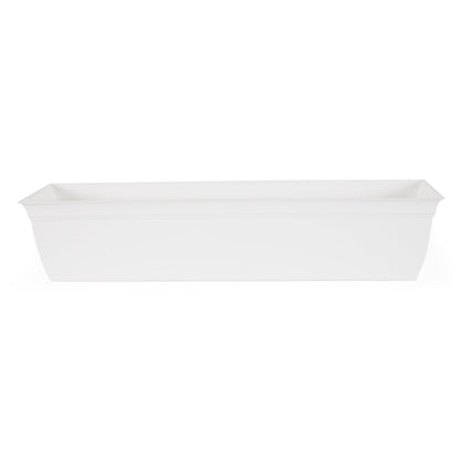 The HC Companies 30 Inch Eclipse Window Flower Box with Removable Saucer, White