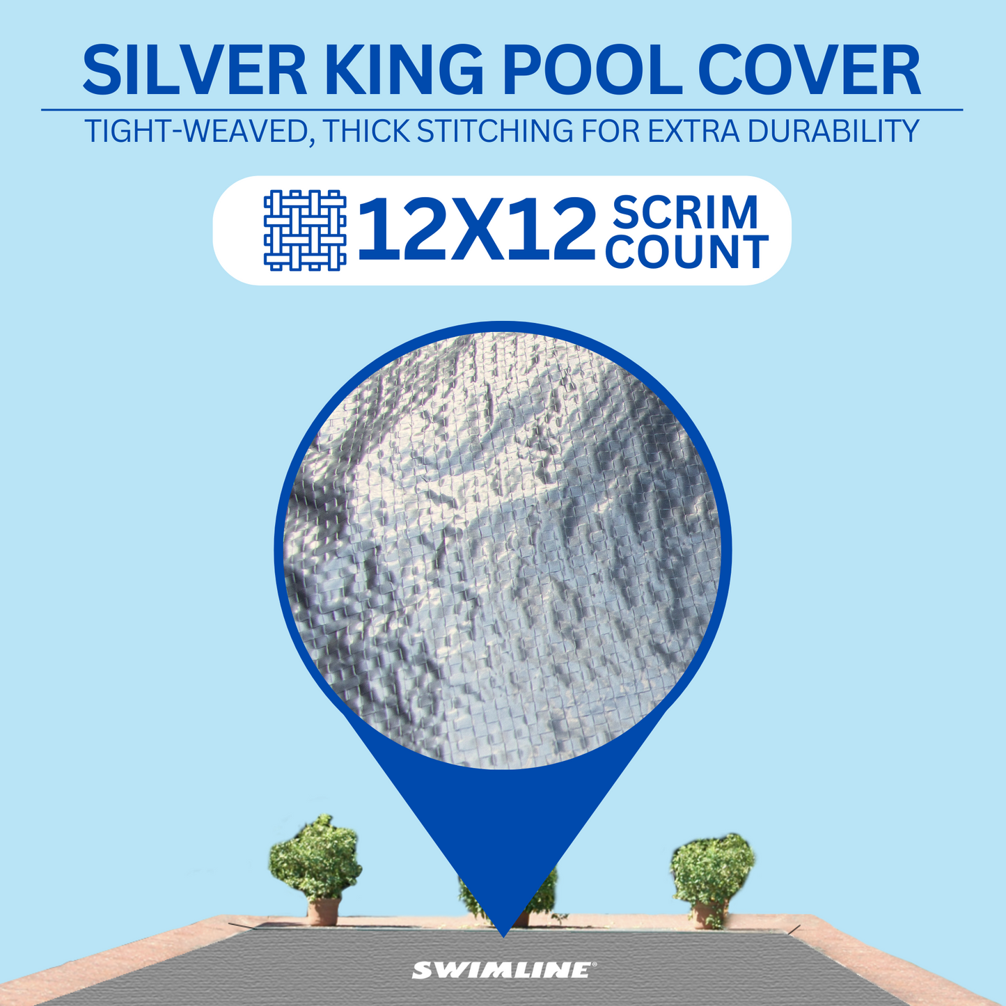 Swimline Hydrotools Silver King Winter Cover for 18x38 Ft Above Ground Pools