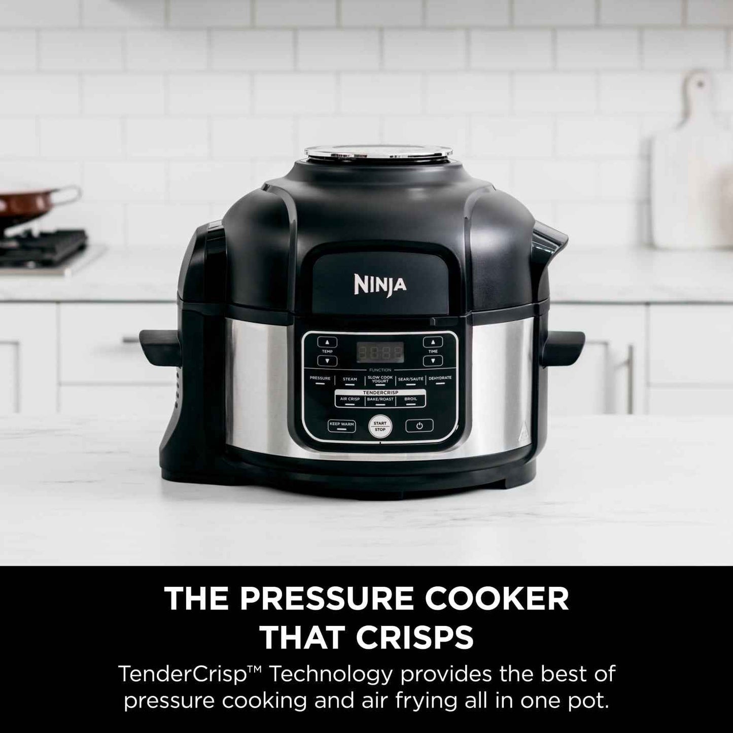 Ninja Foodi 10-in-1 5 Qt Pressure Cooker, Steamer, Bake, Broil, Dehydrate, Air Fryer, Non-Stick, FD101 Stainless Steel