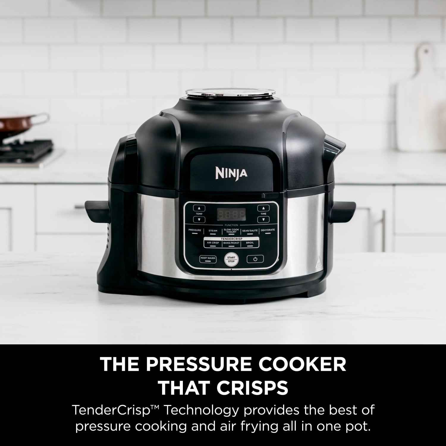 Ninja Foodi 10-in-1 5 Qt Pressure Cooker, Steamer, Bake, Broil, Dehydrate, Air Fryer, Non-Stick, FD101 Stainless Steel