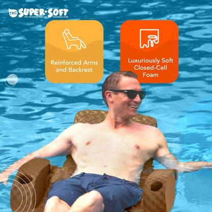 TRC Recreation Folding Baja Chair Swimming Pool Float Water Armchair, Bronze