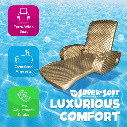 TRC Recreation Super Soft Adjustable Swimming Pool Lounge Recliner Float, Bronze